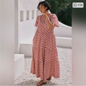NWT Anthropologie Somerset Maxi Dress in Rose Geometric 2X